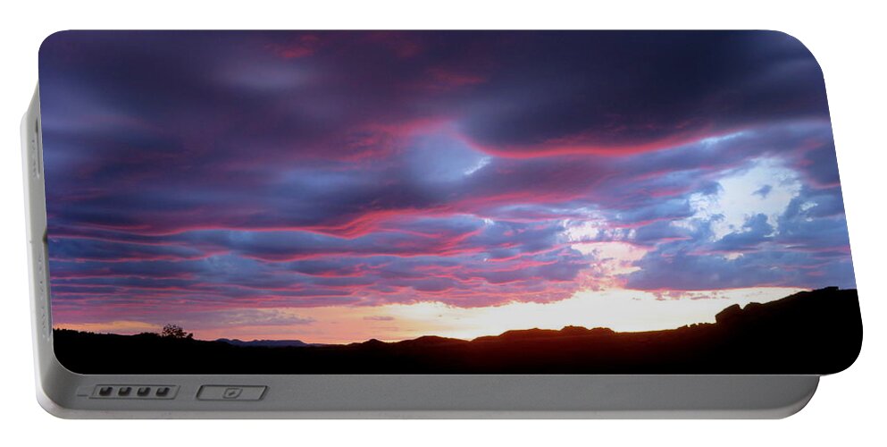 Sunset Portable Battery Charger featuring the photograph Sunset on the Northern Plains by Katie Keenan