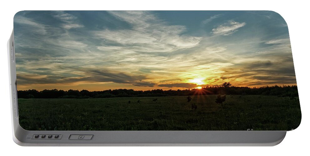 Prairie Portable Battery Charger featuring the photograph Sunset on the Prairie by Natural Focal Point Photography