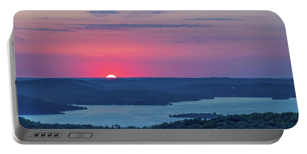 Missouri Portable Battery Charger featuring the photograph Sunset Over Table Rock Lake by Allin Sorenson