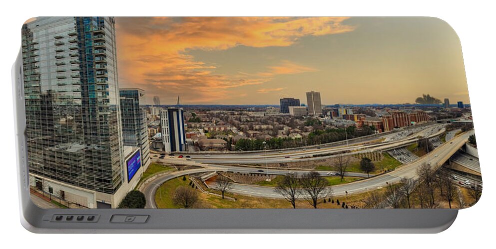 City Portable Battery Charger featuring the photograph Sunset Over the Cityscape in Atlanta by Marcus Jones