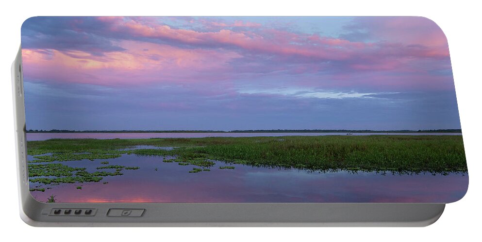 Landscape Portable Battery Charger featuring the photograph Sunset Reflection by Carolyn Hutchins