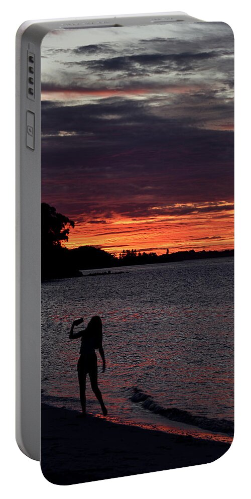 Sunset Portable Battery Charger featuring the photograph Sunset selfie by Andrei SKY