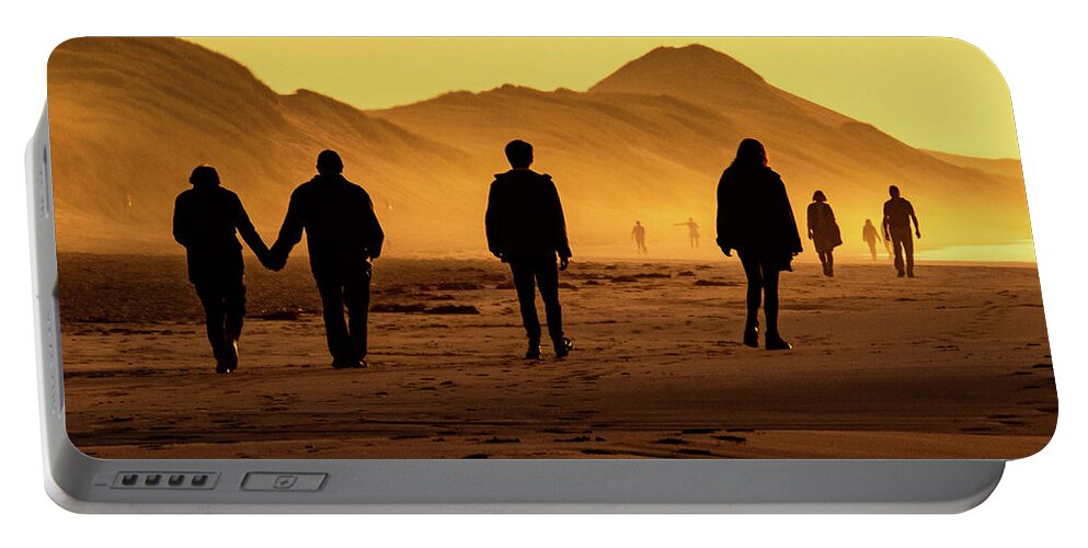 Falcarragh Portable Battery Charger featuring the photograph Sunset Stroll - Falcarragh, Donegal by John Soffe