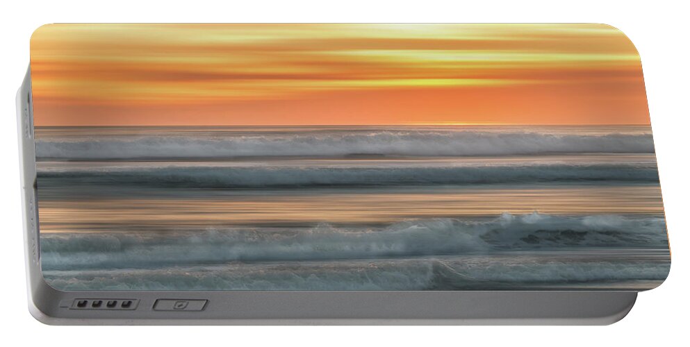 Surf Portable Battery Charger featuring the photograph Sunset Surf by Patti Deters