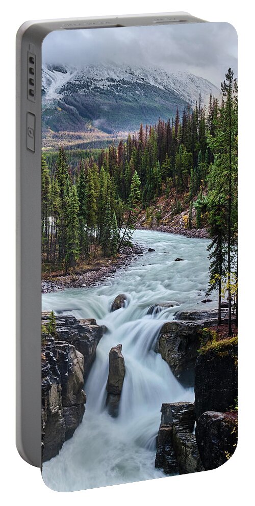 Voyage Jasper Banff 2021 Portable Battery Charger featuring the photograph Sunwapta Falls Jasper by Carl Marceau