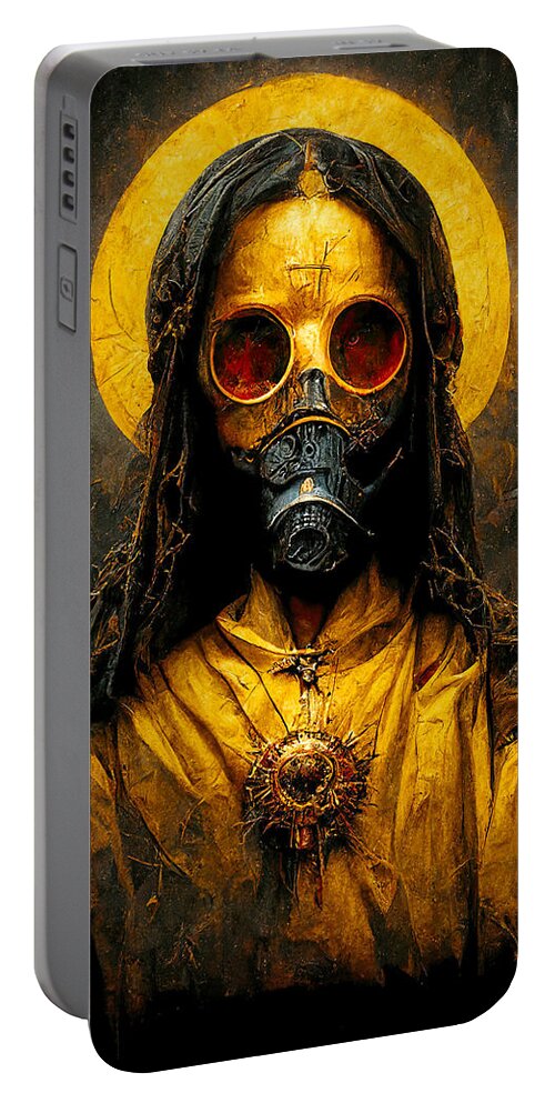 Superstar Portable Battery Charger featuring the painting Superstar's breath - oryginal artwork by Vart. by Vart