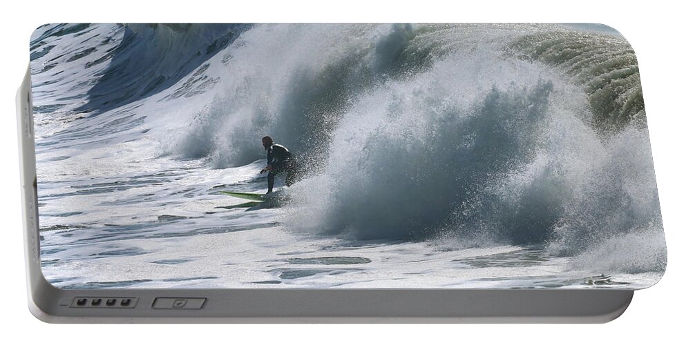 Ocean Waves Portable Battery Charger featuring the photograph Surfing Santa Cruz #4 by Carla Brennan