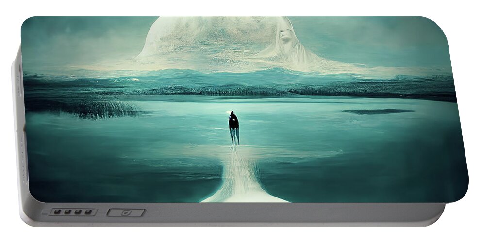 Surreal Portable Battery Charger featuring the digital art Surreal Art 11 Alone by Matthias Hauser