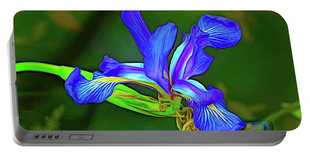 Swamp Iris Portable Battery Charger featuring the photograph Swamp Iris Expressing Itself by Jerry Griffin