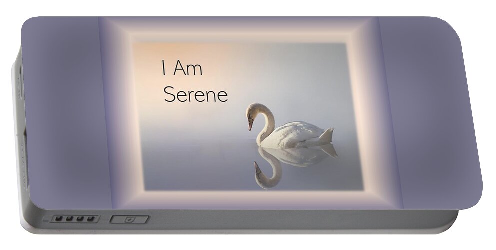 Swan Portable Battery Charger featuring the photograph Swan I Am Serene by Nancy Ayanna Wyatt