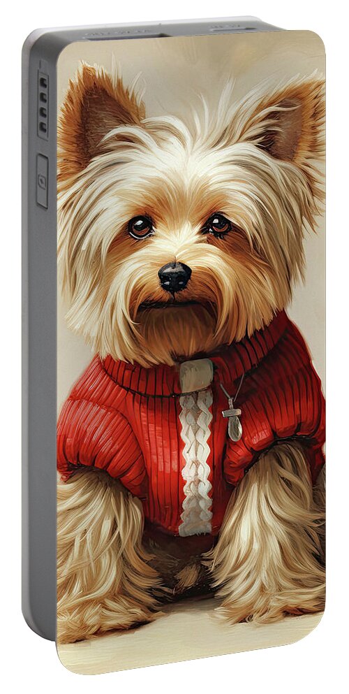 Dog Portable Battery Charger featuring the painting Sweet Lexi by Tina LeCour