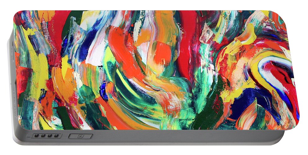 Abstract Portable Battery Charger featuring the painting Swirl 2 by Teresa Moerer