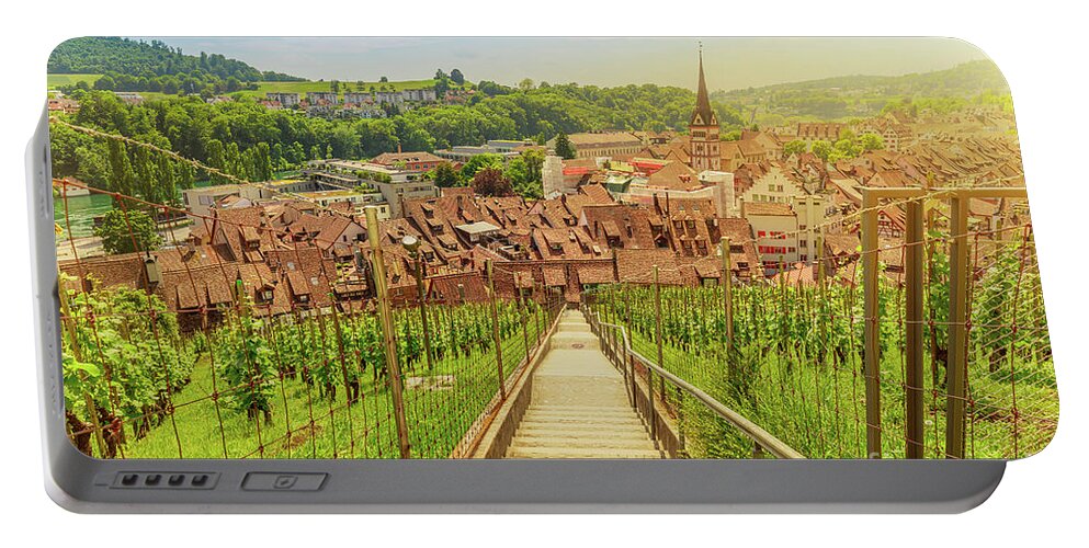 Schaffhausen Portable Battery Charger featuring the photograph Swiss Vineyards of Schaffhausen by Benny Marty