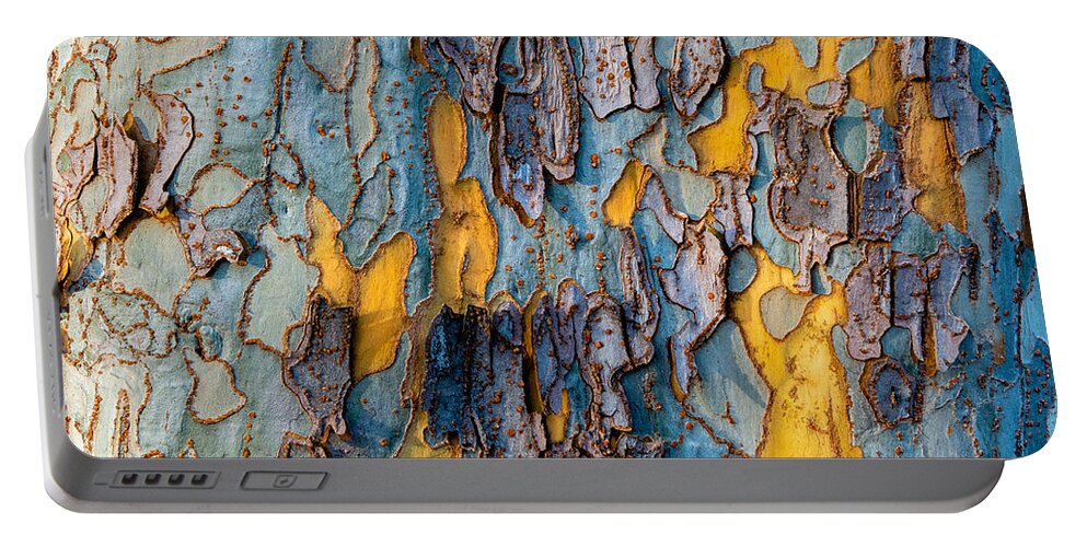 Tree Bark Portable Battery Charger featuring the photograph Sycamore tree bark natural pattern 2 by Alessandra RC