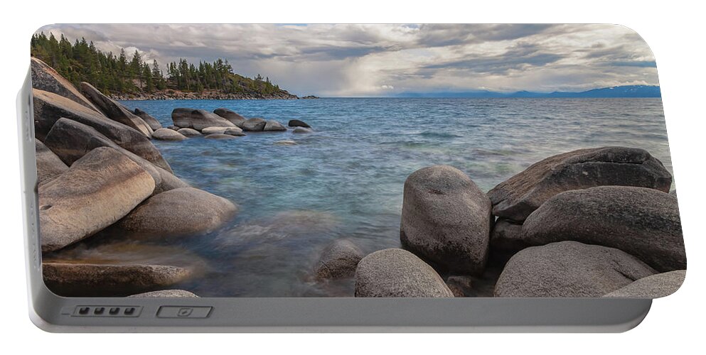 Tahoe Portable Battery Charger featuring the photograph Tahoe in rainstorm by Jonathan Nguyen
