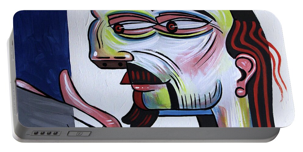 Cubism Portable Battery Charger featuring the painting Take My Hand by Anthony Falbo