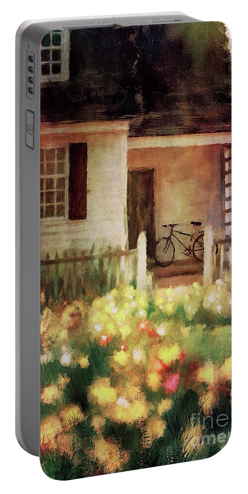 Williamsburg Portable Battery Charger featuring the digital art Taliaferro Kitchen by Lois Bryan