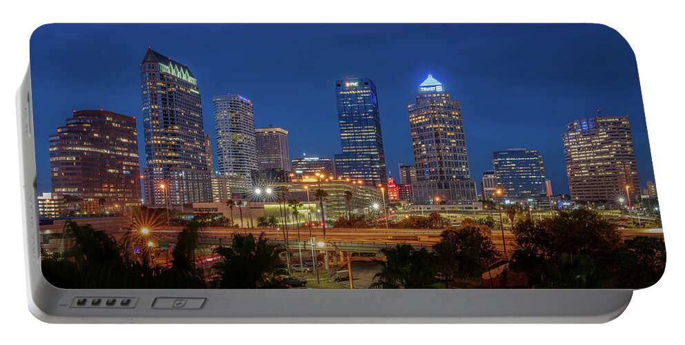 Tampa Portable Battery Charger featuring the digital art Tampa Skyline by Kevin McClish