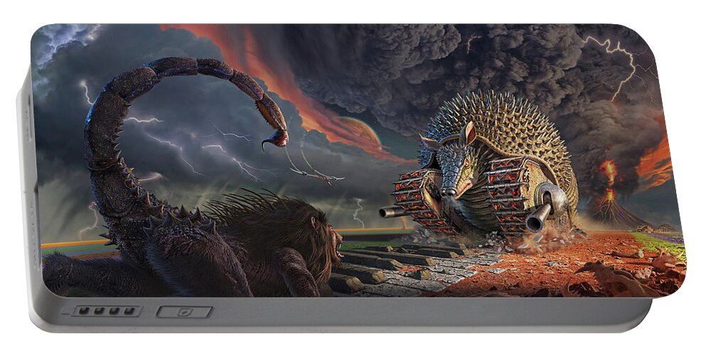 Elp Portable Battery Charger featuring the digital art Tarkus Legacy 6 #1 by Jerry LoFaro
