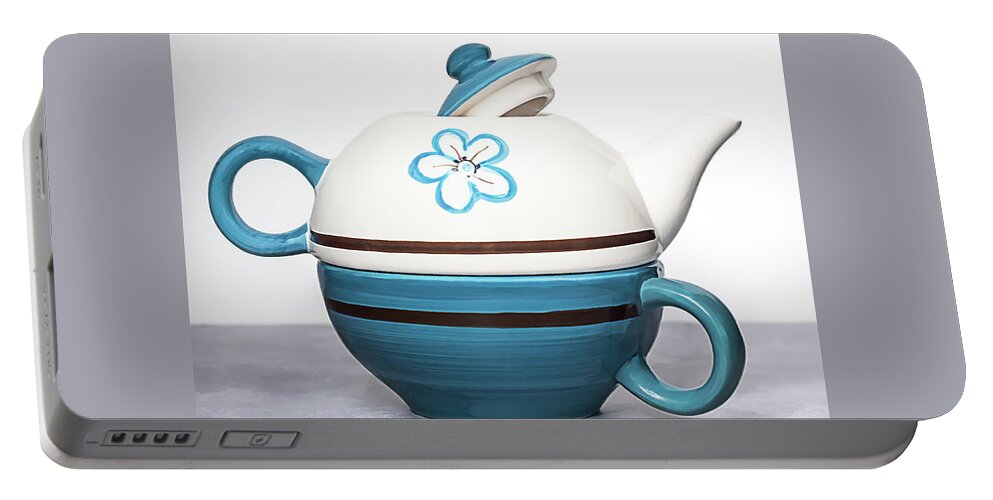 Tea Kettle Portable Battery Charger featuring the photograph Tea Kettle Time by Sylvia Goldkranz