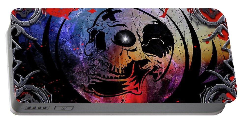 Tears Portable Battery Charger featuring the digital art Tears Of A Clown by Michael Damiani
