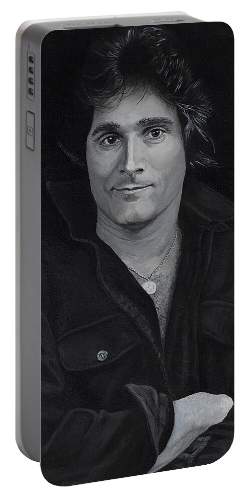 Portrait Portable Battery Charger featuring the painting Ted Mezo by Matthew Mezo