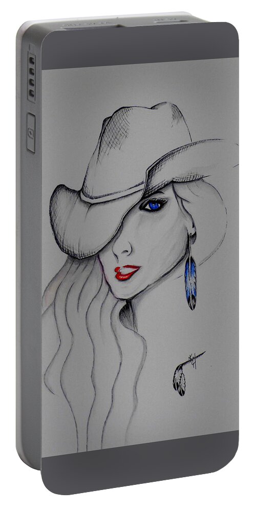 Texas Girl Portable Battery Charger featuring the painting Texas Girl by Kem Himelright