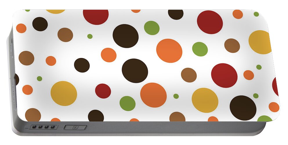 Thanksgiving Portable Battery Charger featuring the digital art Thanksgiving Polka Dots by Amelia Pearn