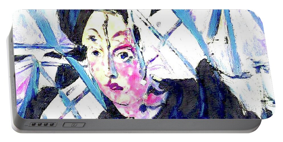 Rembrant #matisse # Monet # Picasso # Gauguin #manet # Brown Portable Battery Charger featuring the painting That was then This is now IX by Kasey Jones