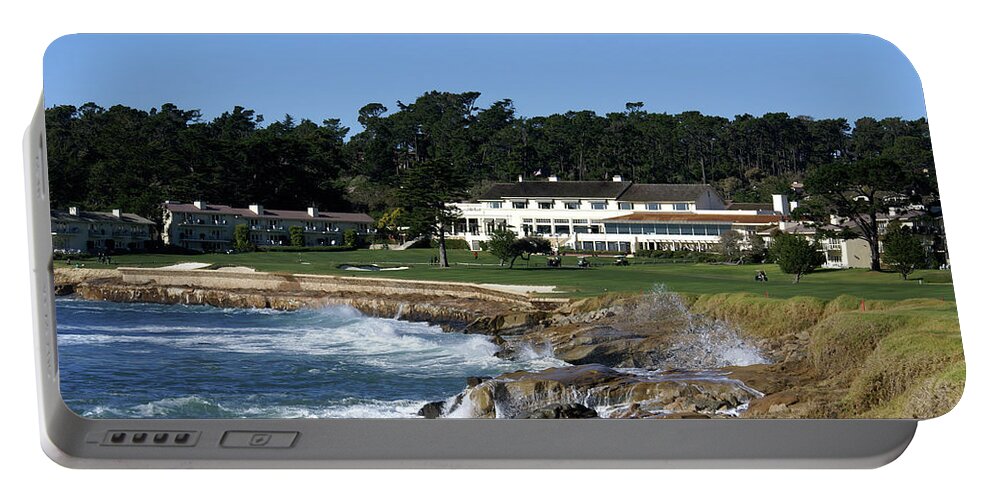 The 18th At Pebble Portable Battery Charger featuring the photograph The 18th At Pebble by Barbara Snyder