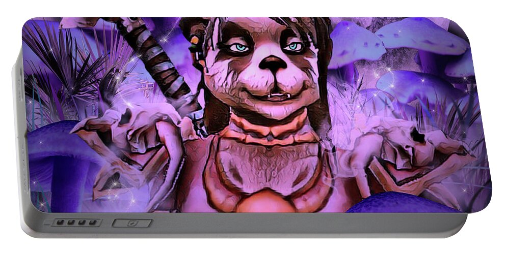 Digital Art Portable Battery Charger featuring the digital art The Adventures of a Pandaren Priest by Artful Oasis