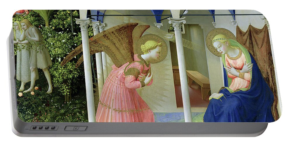 Fra Angelico Portable Battery Charger featuring the painting The Annunciation, 1426 by Fra Angelico by Fra Angelico