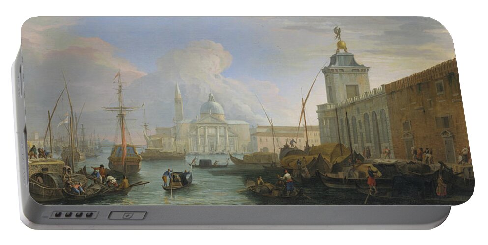 18th Century Painters Portable Battery Charger featuring the painting The Bacino, Venice, with the Dogana and a Distant View by Luca Carlevaris