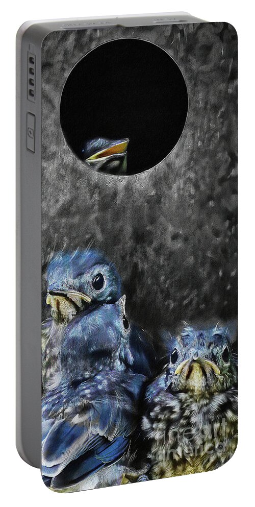 Birds Portable Battery Charger featuring the photograph The Big Day by Lois Bryan