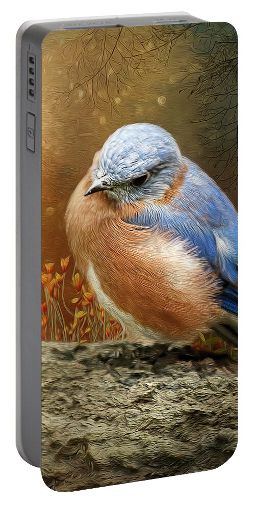 Bird Portable Battery Charger featuring the digital art The Bird and the Bee by Maggy Pease