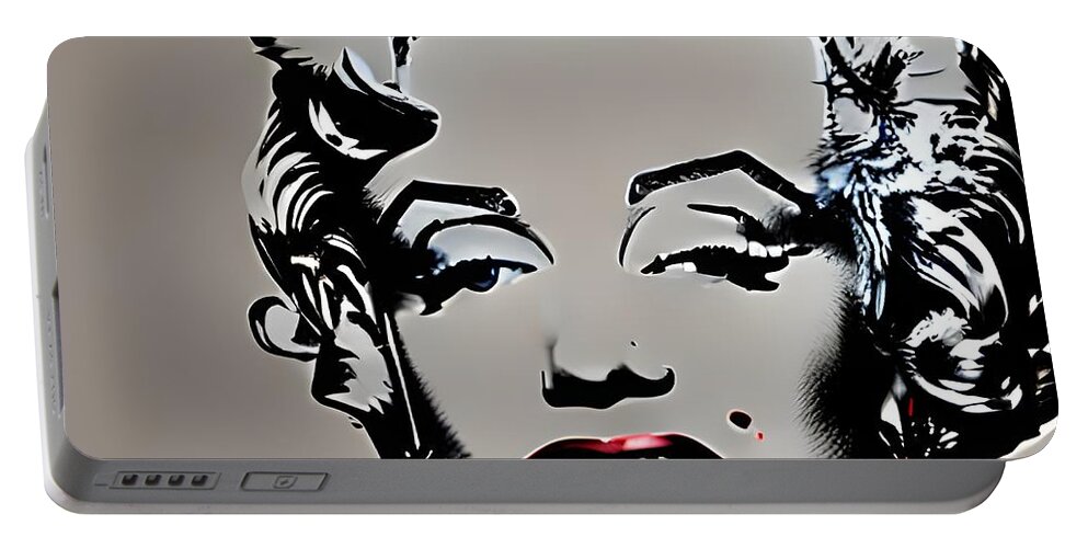 Digital Woman Marilyn Monroe Blonde Bombshell Actress Portable Battery Charger featuring the digital art The Blonde Bombshell by Beverly Read