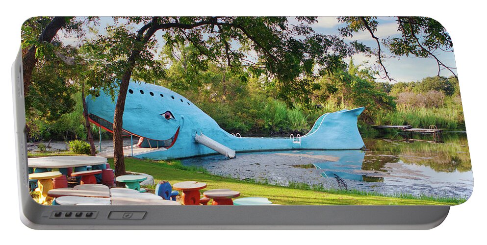 Blue Whale. Roadside Attraction Portable Battery Charger featuring the photograph The Blue Whale by Andrea Smith
