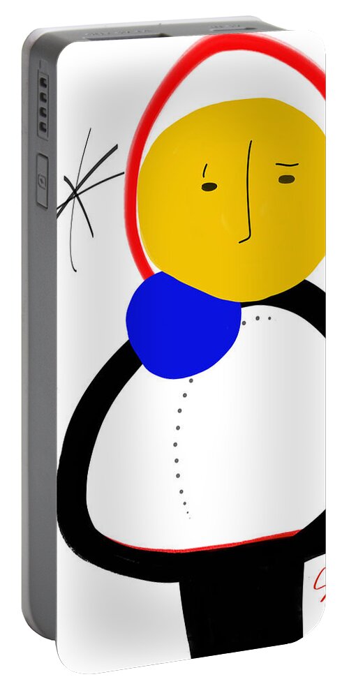 Boy Portable Battery Charger featuring the digital art The Boy with the Blue Ball by Susan Fielder