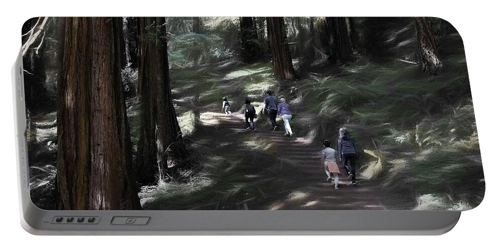 Redwood Portable Battery Charger featuring the photograph The Chapel Path by Wayne King