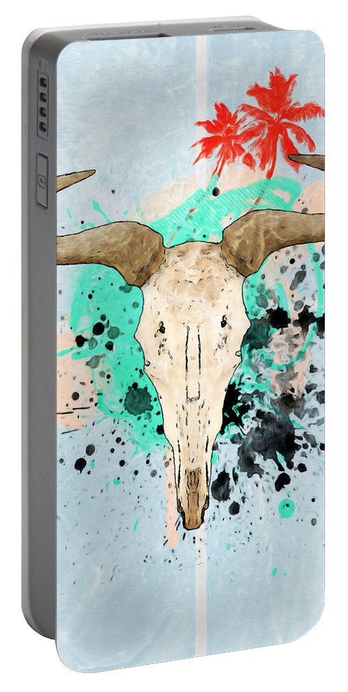 Skulls Portable Battery Charger featuring the painting The Chief II by Trask Ferrero