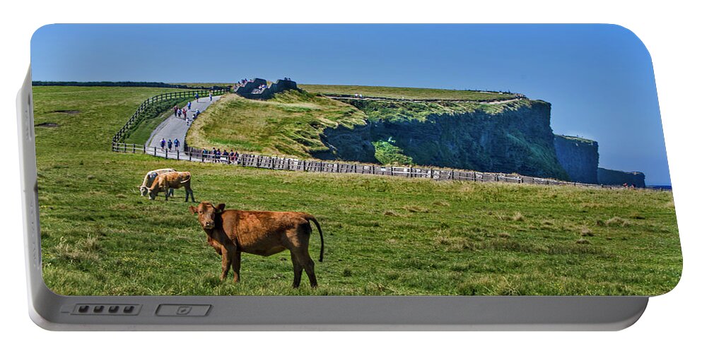 Ireland Portable Battery Charger featuring the photograph The Cliffs of Moher by Edward Shmunes