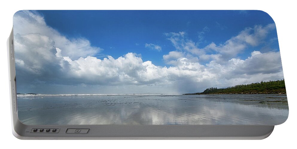 Tofino Portable Battery Charger featuring the photograph The Clouds and the Tide by Allan Van Gasbeck