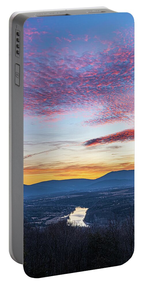 Sunrise Portable Battery Charger featuring the photograph The Color of Winter In Shenandoah by Lara Ellis