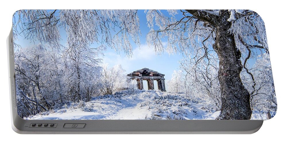 Landscape Portable Battery Charger featuring the photograph The Donon and the snow by Philippe Sainte-Laudy