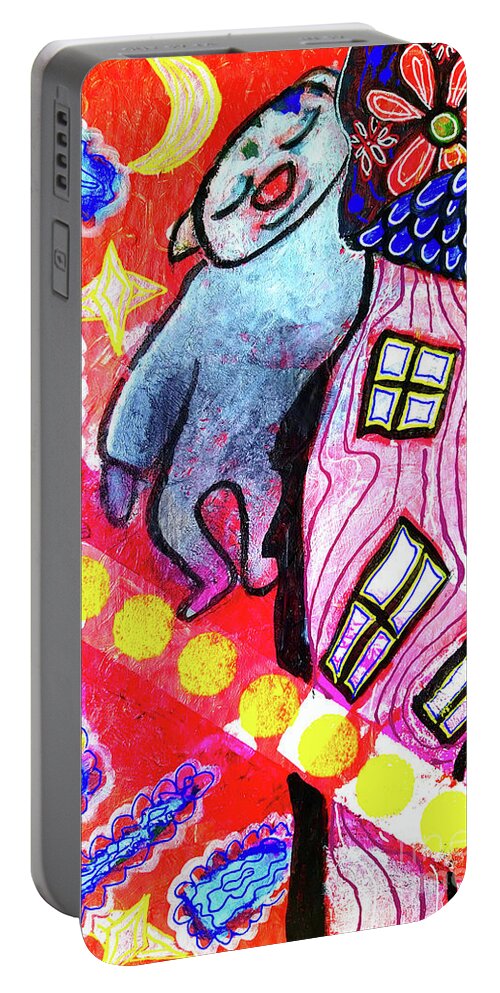 Dreamer Portable Battery Charger featuring the mixed media The Dreamer - Der Traeumer by Mimulux Patricia No