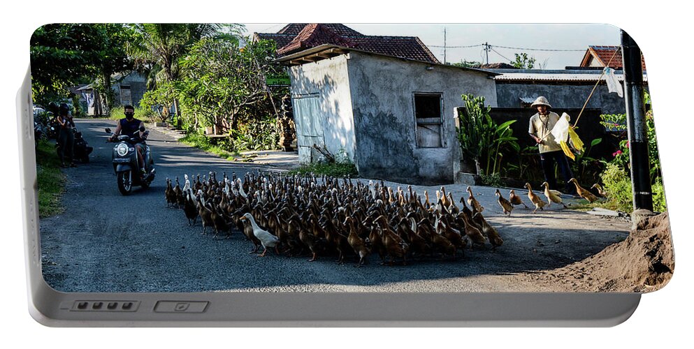 Bail Portable Battery Charger featuring the photograph The Duck Whisperer - Bali, Indonesia by Earth And Spirit