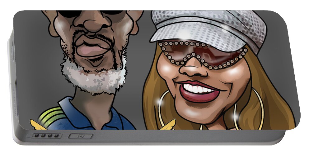  Portable Battery Charger featuring the digital art The Duke and Dutchess of Funk by Tony Camm