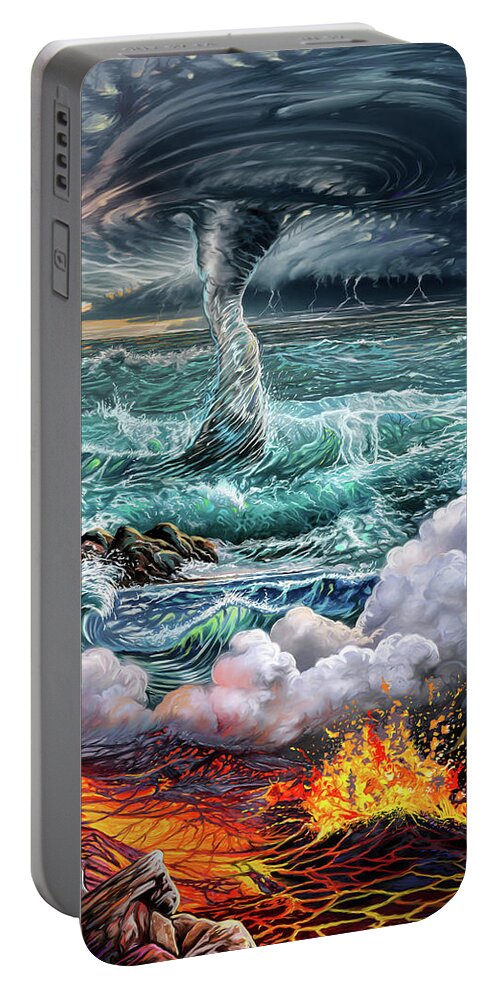 Air Portable Battery Charger featuring the painting The Elements by Anthony Mwangi