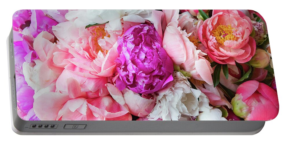 Peonies Portable Battery Charger featuring the photograph The Embrace of Spring by Marilyn Cornwell
