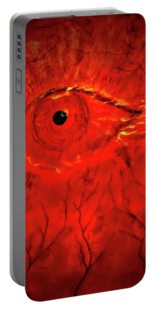 Eye Portable Battery Charger featuring the painting The Eye Of War by Anna Adams